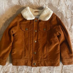 Boys Brown Corduroy jacket with fur, Size 3T